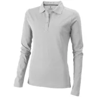   Oakville long sleeve women's polo, Female, Piqué knit of 100% Cotton, Grey melange, XXL