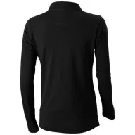   Oakville long sleeve women's polo, Female, Piqué knit of 100% Cotton, solid black, XS