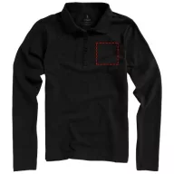   Oakville long sleeve women's polo, Female, Piqué knit of 100% Cotton, solid black, XS