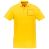   Helios short sleeve men's polo, Male, Piqué knit of 100% Cotton, Yellow, XXL