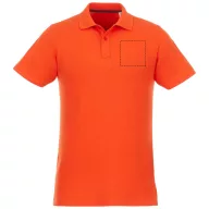   Helios short sleeve men's polo, Male, Piqué knit of 100% Cotton, Orange, M