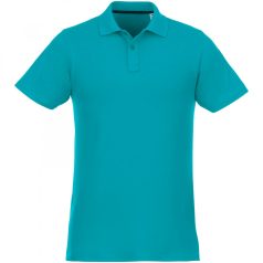   Helios short sleeve men's polo, Male, Piqué knit of 100% Cotton, Aqua, XL