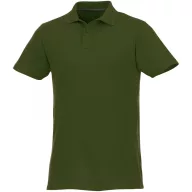   Helios short sleeve men's polo, Male, Piqué knit of 100% Cotton, Army Green, L