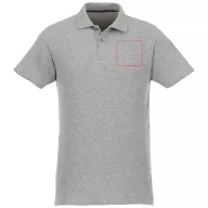   Helios short sleeve men's polo, Male, Piqué knit of 100% Cotton, Heather Grey, L