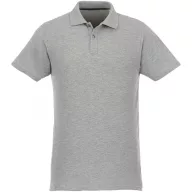   Helios short sleeve men's polo, Male, Piqué knit of 100% Cotton, Heather Grey, L