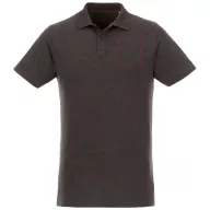   Helios short sleeve men's polo, Male, Piqué knit of 100% Cotton, Heather Charcoal, M