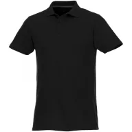   Helios short sleeve men's polo, Male, Piqué knit of 100% Cotton,  solid black, 5XL