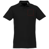   Helios short sleeve men's polo, Male, Piqué knit of 100% Cotton,  solid black, 5XL