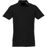   Helios short sleeve men's polo, Male, Piqué knit of 100% Cotton,  solid black, 5XL