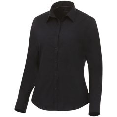   Hamell long sleeve ladies shirt, Female, Poplin of 96% Cotton, 4% Elastane 50x50+40D, 170x72, solid black, XS