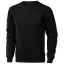 Surrey crew Sweater, Unisex, Knit of 80% Cotton and 20% Polyester, brushed on the inside, solid black, XXS