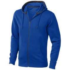   Arora hooded full zip sweater, Male, Knit of 80% Cotton and 20% Polyester, brushed on the inside, Blue, M