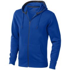   Arora hooded full zip sweater, Male, Knit of 80% Cotton and 20% Polyester, brushed on the inside, Blue, L