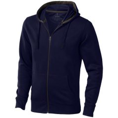   Arora hooded full zip sweater, Male, Knit of 80% Cotton and 20% Polyester, brushed on the inside, Navy, XS