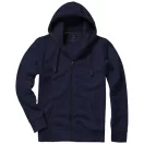 Arora hooded full zip sweater, Male, Knit of 80% Cotton and 20% Polyester, brushed on the inside, Navy, XS
