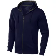   Arora hooded full zip sweater, Male, Knit of 80% Cotton and 20% Polyester, brushed on the inside, Navy, S