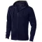 Arora hooded full zip sweater, Male, Knit of 80% Cotton and 20% Polyester, brushed on the inside, Navy, M