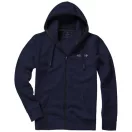 Arora hooded full zip sweater, Male, Knit of 80% Cotton and 20% Polyester, brushed on the inside, Navy, M
