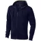 Arora hooded full zip sweater, Male, Knit of 80% Cotton and 20% Polyester, brushed on the inside, Navy, XL
