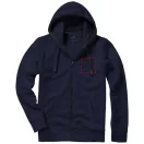 Arora hooded full zip sweater, Male, Knit of 80% Cotton and 20% Polyester, brushed on the inside, Navy, XL