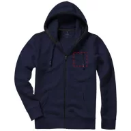   Arora hooded full zip sweater, Male, Knit of 80% Cotton and 20% Polyester, brushed on the inside, Navy, XXL