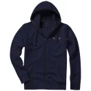 Arora hooded full zip sweater, Male, Knit of 80% Cotton and 20% Polyester, brushed on the inside, Navy, XXXL