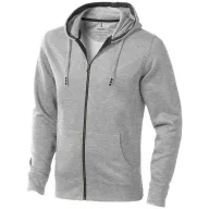   Arora hooded full zip sweater, Male, Knit of 80% Cotton and 20% Polyester, brushed on the inside, Grey melange, XS