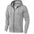 Arora hooded full zip sweater, Male, Knit of 80% Cotton and 20% Polyester, brushed on the inside, Grey melange, XS