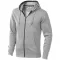 Arora hooded full zip sweater, Male, Knit of 80% Cotton and 20% Polyester, brushed on the inside, Grey melange, XS