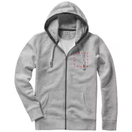   Arora hooded full zip sweater, Male, Knit of 80% Cotton and 20% Polyester, brushed on the inside, Grey melange, L