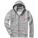 Arora hooded full zip sweater, Male, Knit of 80% Cotton and 20% Polyester, brushed on the inside, Grey melange, XL
