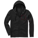 Arora hooded full zip sweater, Male, Knit of 80% Cotton and 20% Polyester, brushed on the inside, solid black, S