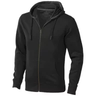   Arora hooded full zip sweater, Male, Knit of 80% Cotton and 20% Polyester, brushed on the inside, solid black, M