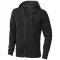Arora hooded full zip sweater, Male, Knit of 80% Cotton and 20% Polyester, brushed on the inside, solid black, M