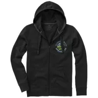   Arora hooded full zip sweater, Male, Knit of 80% Cotton and 20% Polyester, brushed on the inside, solid black, M