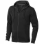 Arora hooded full zip sweater, Male, Knit of 80% Cotton and 20% Polyester, brushed on the inside, solid black, L