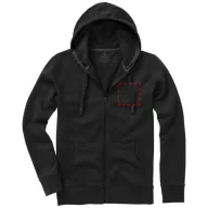   Arora hooded full zip sweater, Male, Knit of 80% Cotton and 20% Polyester, brushed on the inside, solid black, XXL