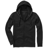   Arora hooded full zip sweater, Male, Knit of 80% Cotton and 20% Polyester, brushed on the inside, solid black, XXXL