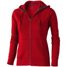   Arora hooded full zip ladies sweater, Female, Knit of 80% Cotton and 20% Polyester, brushed on the inside, Red, XS