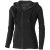 Arora hooded full zip ladies sweater, Female, Knit of 80% Cotton and 20% Polyester, brushed on the inside, solid black, XS