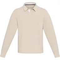   Tricou cu maneca lunga, Polo, Casual, Unisex, Elevate, 2410E19011, Bumbac, Crem oatmeal