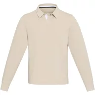   Tricou polo unisex cu maneca lunga, 2509E14541, Elevate, Bumbac, Crem