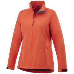   Maxson softshell ladies jacket, Female, Mechanical stretch woven of 100% Polyester bonded to micro fleece of 100% Polyester with waterproof, breathable membrane and water-repellent finish, Orange, XS