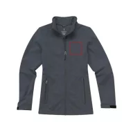   Maxson softshell ladies jacket, Female, Mechanical stretch woven of 100% Polyester bonded to micro fleece of 100% Polyester with waterproof, breathable membrane and water-repellent finish, Storm Grey, M