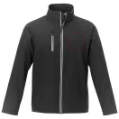 Orion men's softshell jacket, Mechanical stretch woven of 100% Polyester bonded with 100% Polyester micro fleece,  solid black, S