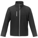 Orion men's softshell jacket, Mechanical stretch woven of 100% Polyester bonded with 100% Polyester micro fleece,  solid black, S