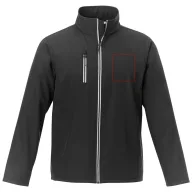   Orion men's softshell jacket, Mechanical stretch woven of 100% Polyester bonded with 100% Polyester micro fleece,  solid black, XXXL