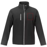   Orion men's softshell jacket, Mechanical stretch woven of 100% Polyester bonded with 100% Polyester micro fleece,  solid black, XXXL