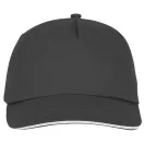 Styx 5 panel sandwich cap, Unisex, 100% Cotton twill, Storm Grey