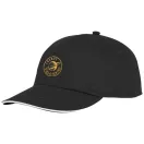 Styx 5 panel sandwich cap, Unisex, 100% Cotton twill,  solid black